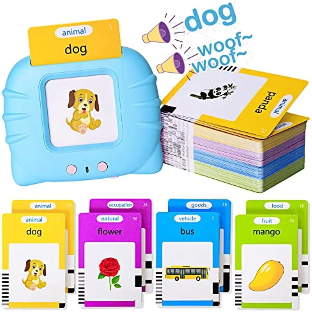 Talking Flash Cards Early Educational Toys Baby Boys Girls Preschool Learning Reading Machine Interactive Gift